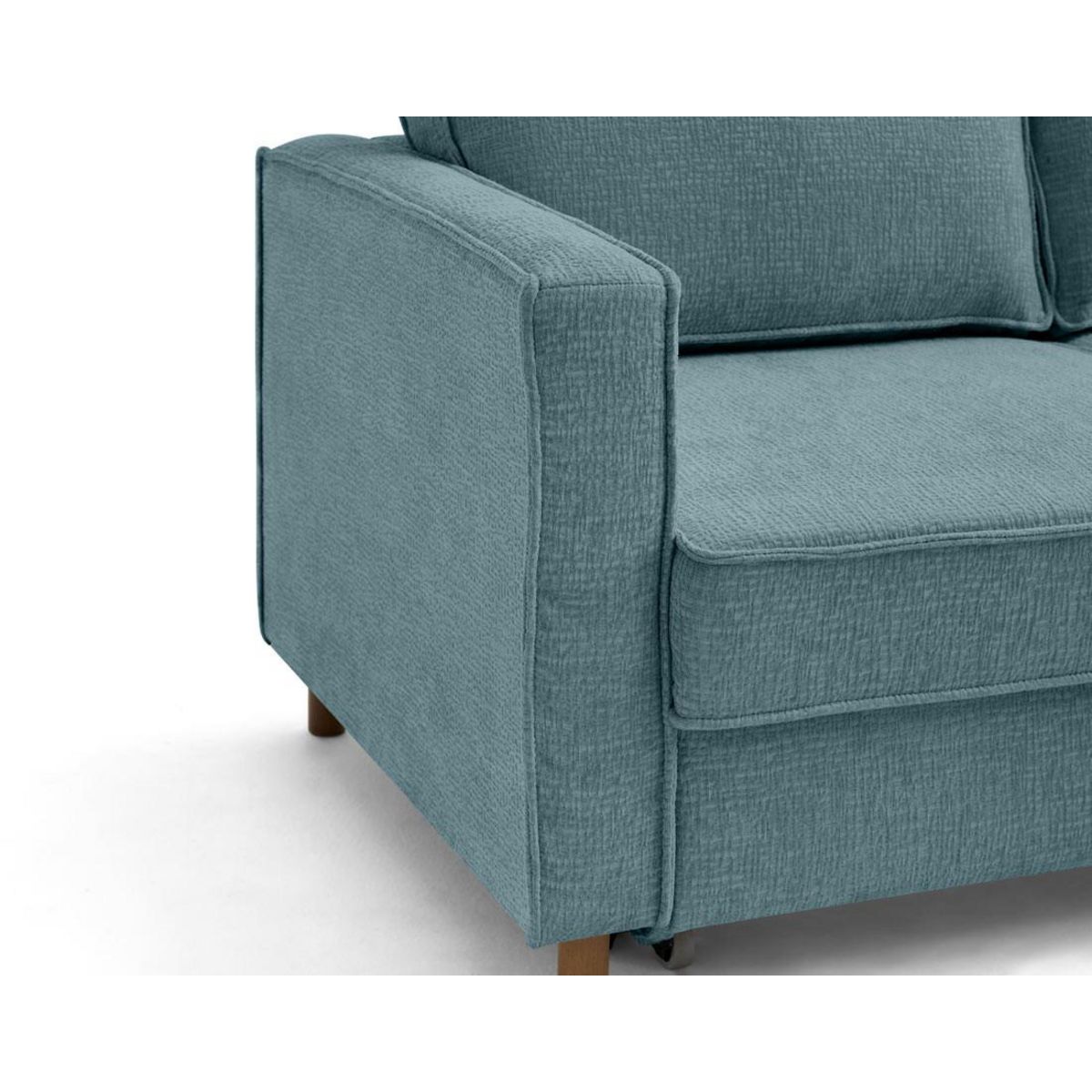 LISA DESIGN Jake - canapé d'angle droit 5 places convertible en tissu velours relief