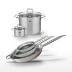 ELO Lot de 2 Faitouts 16/26cm & 3 Poêles 24/28/32cm Elo Relief Solution