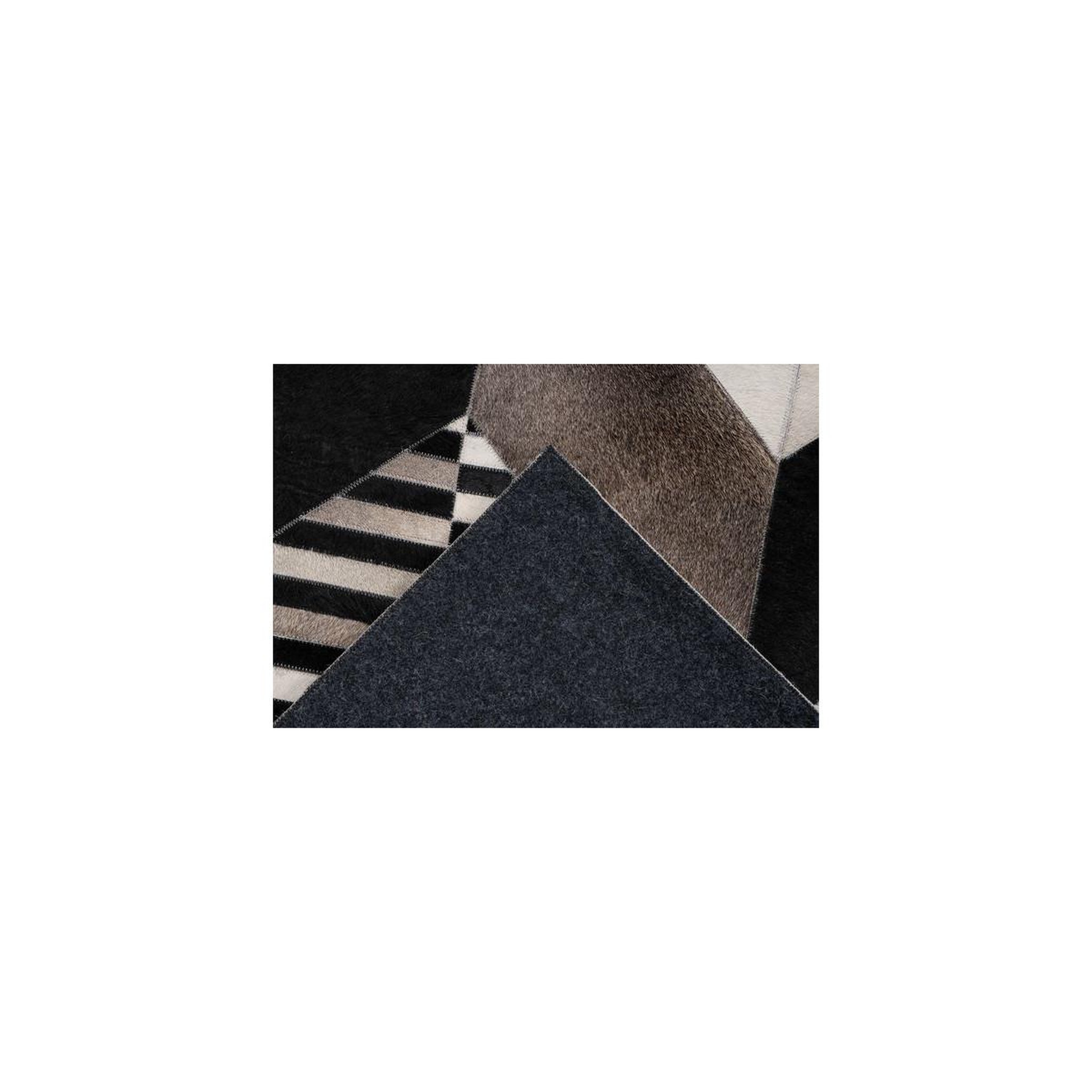 Voir la diapositive 3 : Paris Prix Tapis Fait Main en Cuir  Lavin IV  Noir & Multicolore