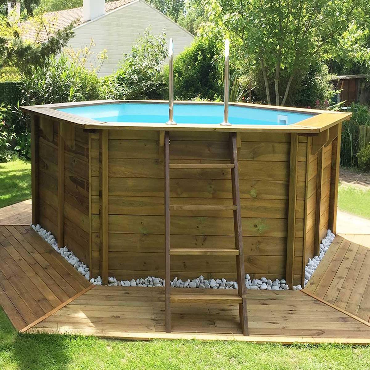 GRE Piscine bois Vanille 2 Ø 4,00 x 1,19 m - Gré
