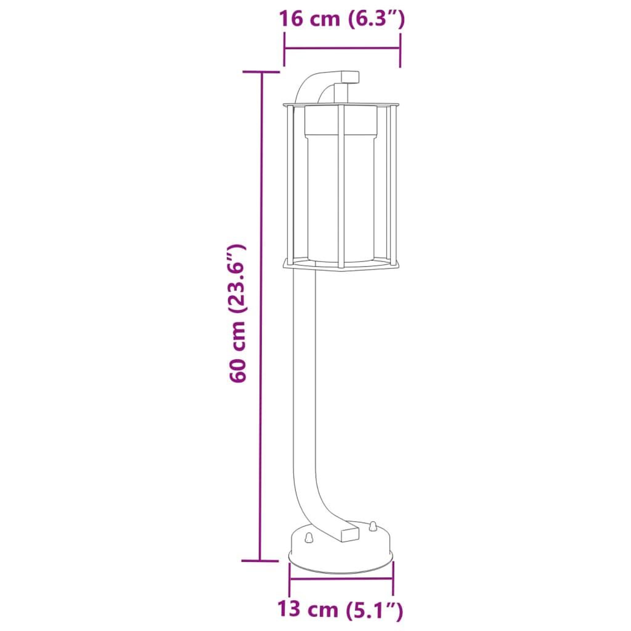 Voir la diapositive 6 : VIDAXL Lampadaires d'exterieur 3 pcs noir 60 cm acier inoxydable