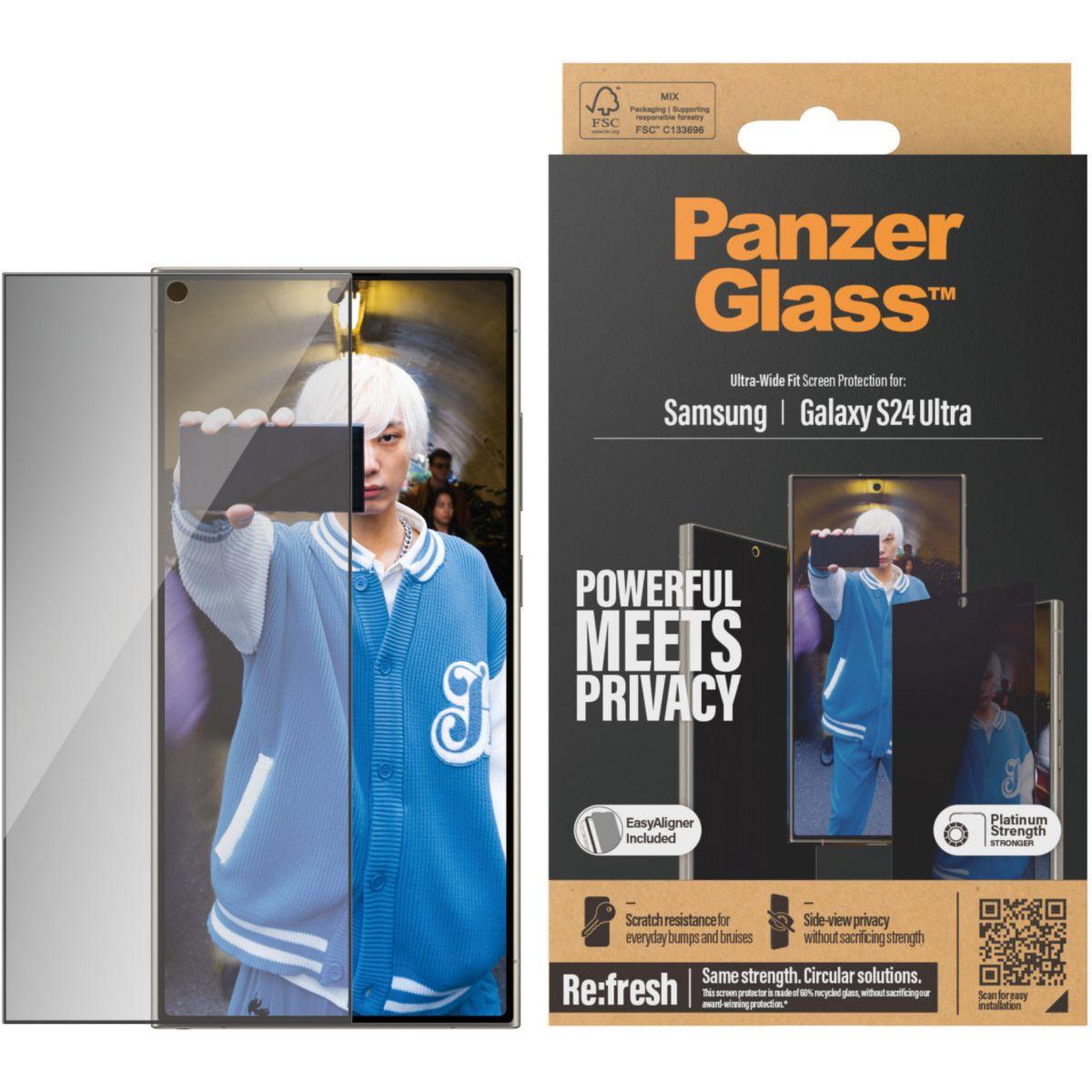 Voir la diapositive 2 : PANZERGLASS Protège écran Samsung S24 Ultra avec applicateur UWF