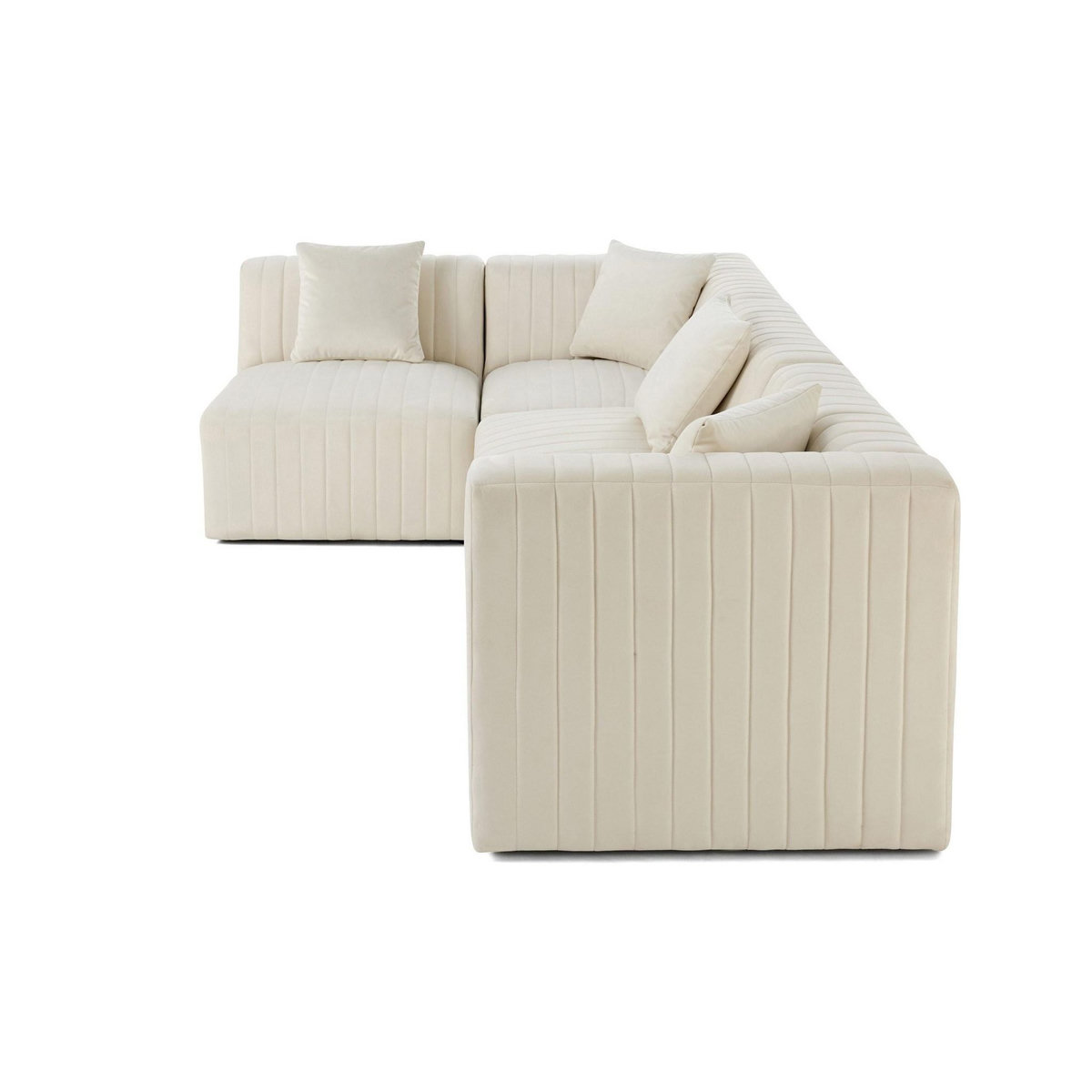 LISA DESIGN Nova - canapé modulable d'angle gauche - 5 places - en velours