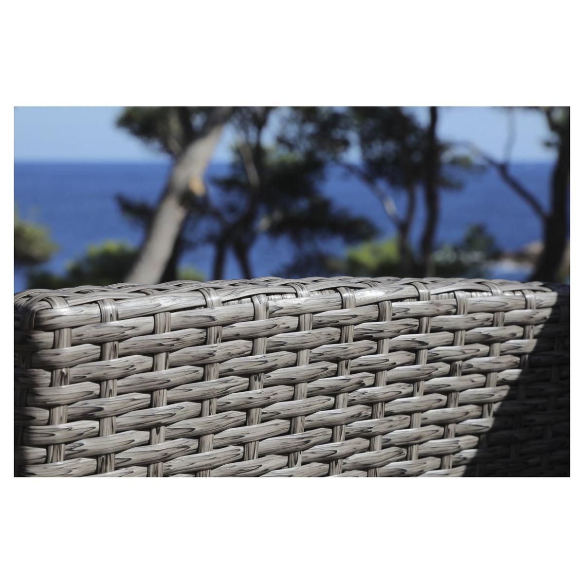 Salon bas de jardin 4 personnes en résine tréssée THYM