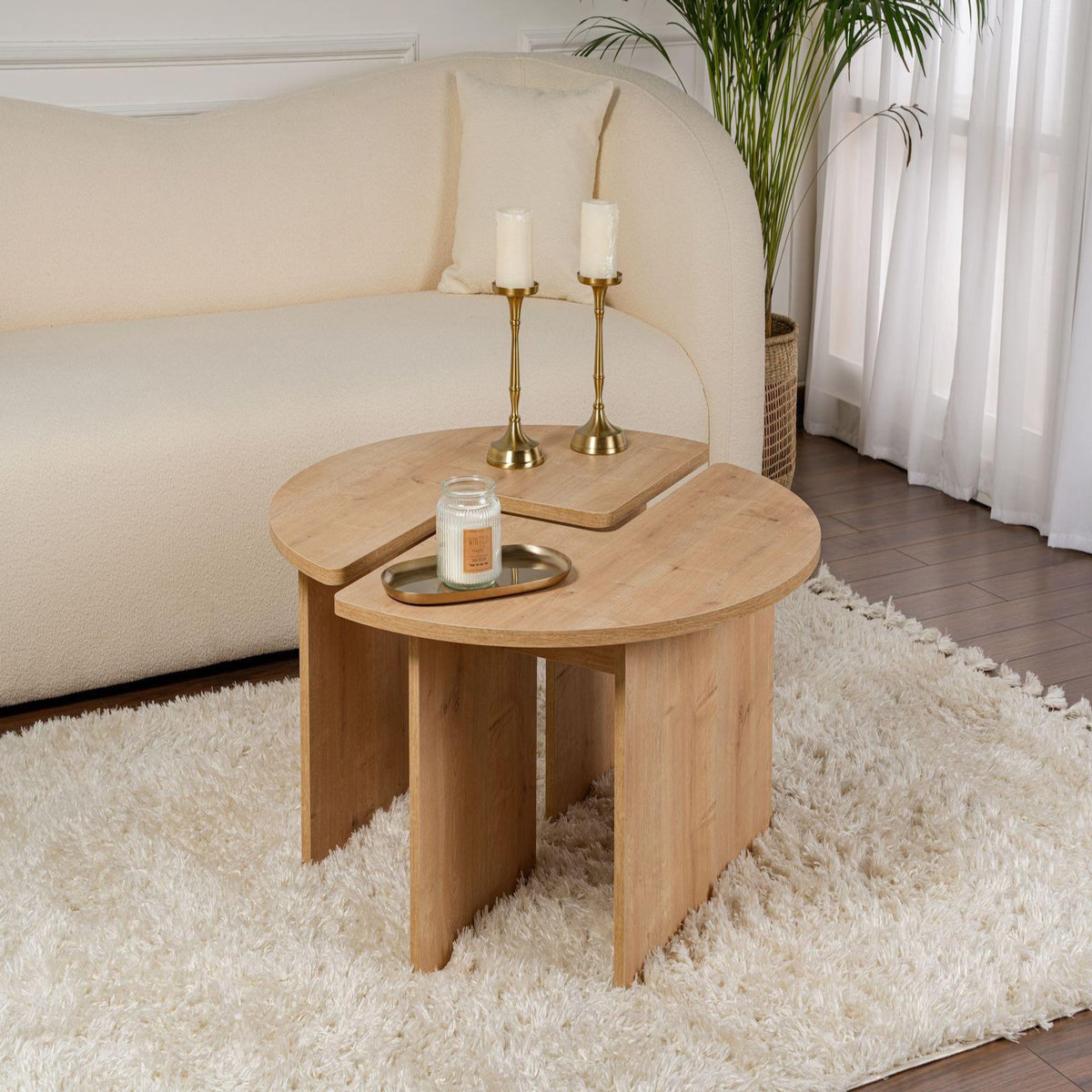 Habitat et Jardin Table basse en bois  Moira  90 x 90 x 41 cm - Chêne