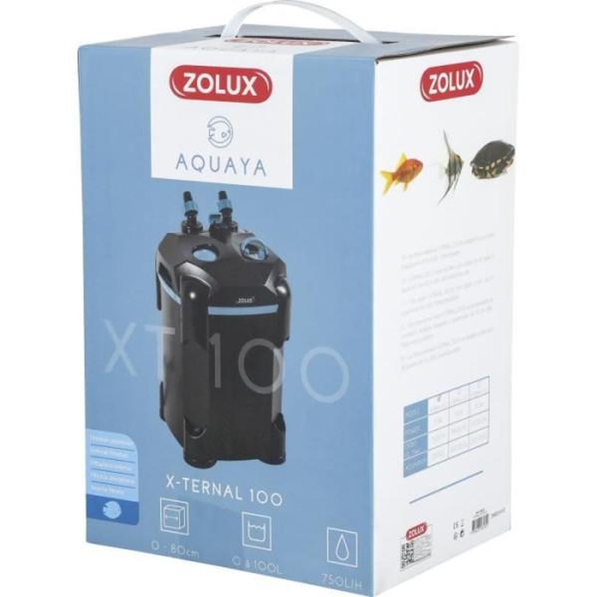Voir la diapositive 4 : Zolux Filtre extérieur - Zolux - X-Ternal 100 - Puissance 9.3 W - Débit max 750 L/h - Pour aquariums jusqu'a 100 L