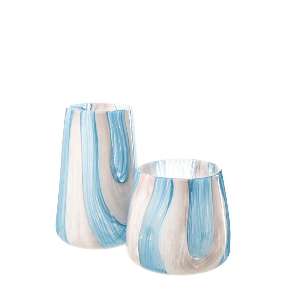 Paris Prix Photophore Design en Verre  Quinton  20cm Bleu