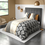 ATELIER DU COTON Parure housse de couette 100% coton 57fils madi. Coloris disponibles : Multicolore