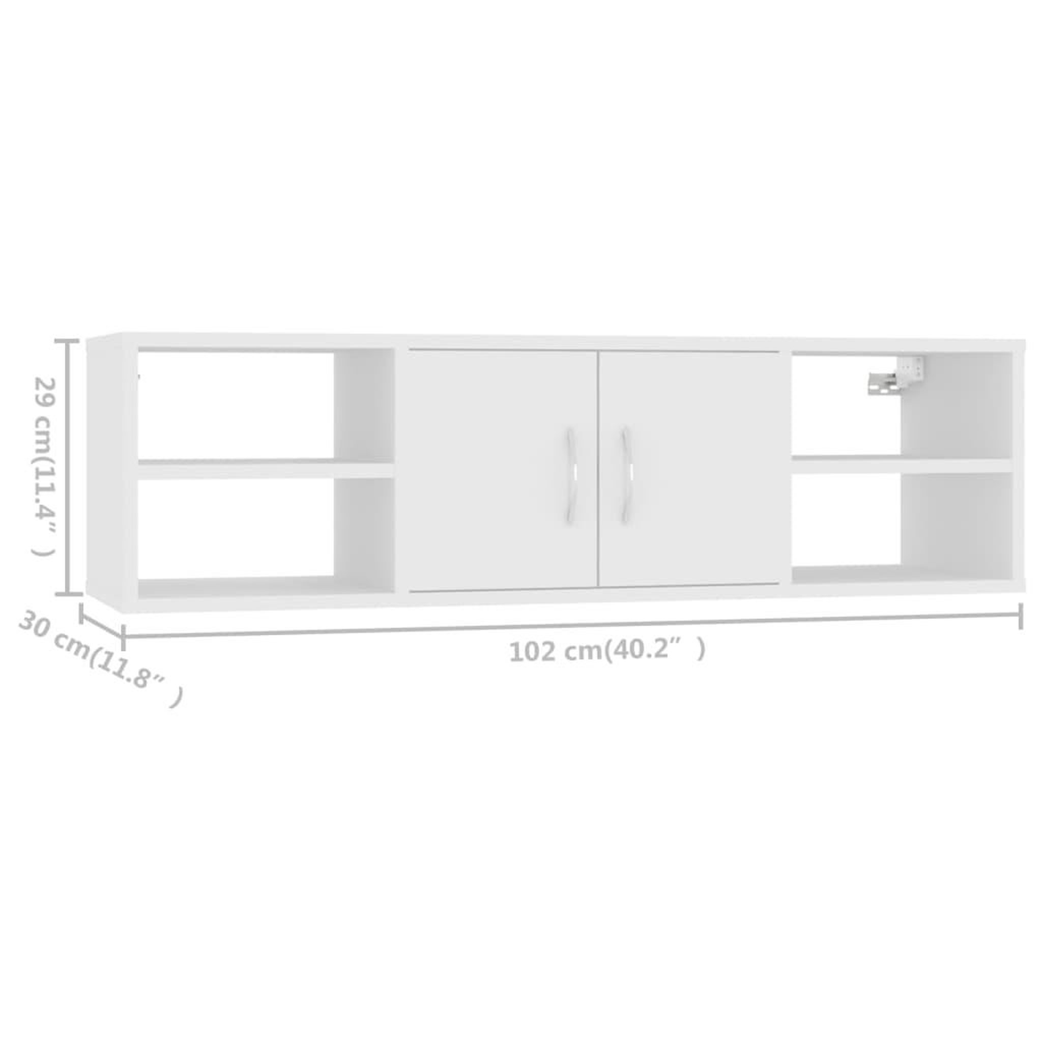 Voir la diapositive 6 : VIDAXL Etagere murale Blanc 102x30x29 cm Bois d'ingenierie