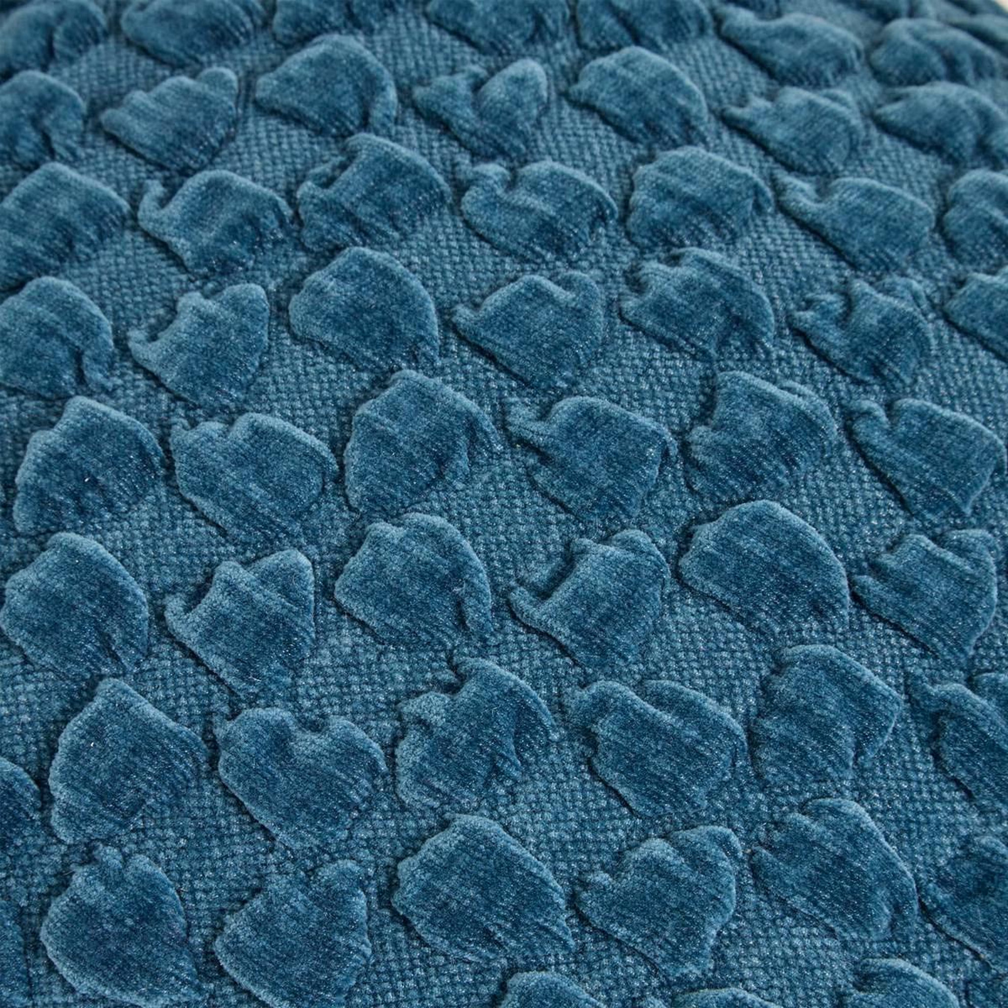 Voir la diapositive 3 : ATMOSPHERA Coussin chenillé 3d  nova  40x40cm bleu égéen
