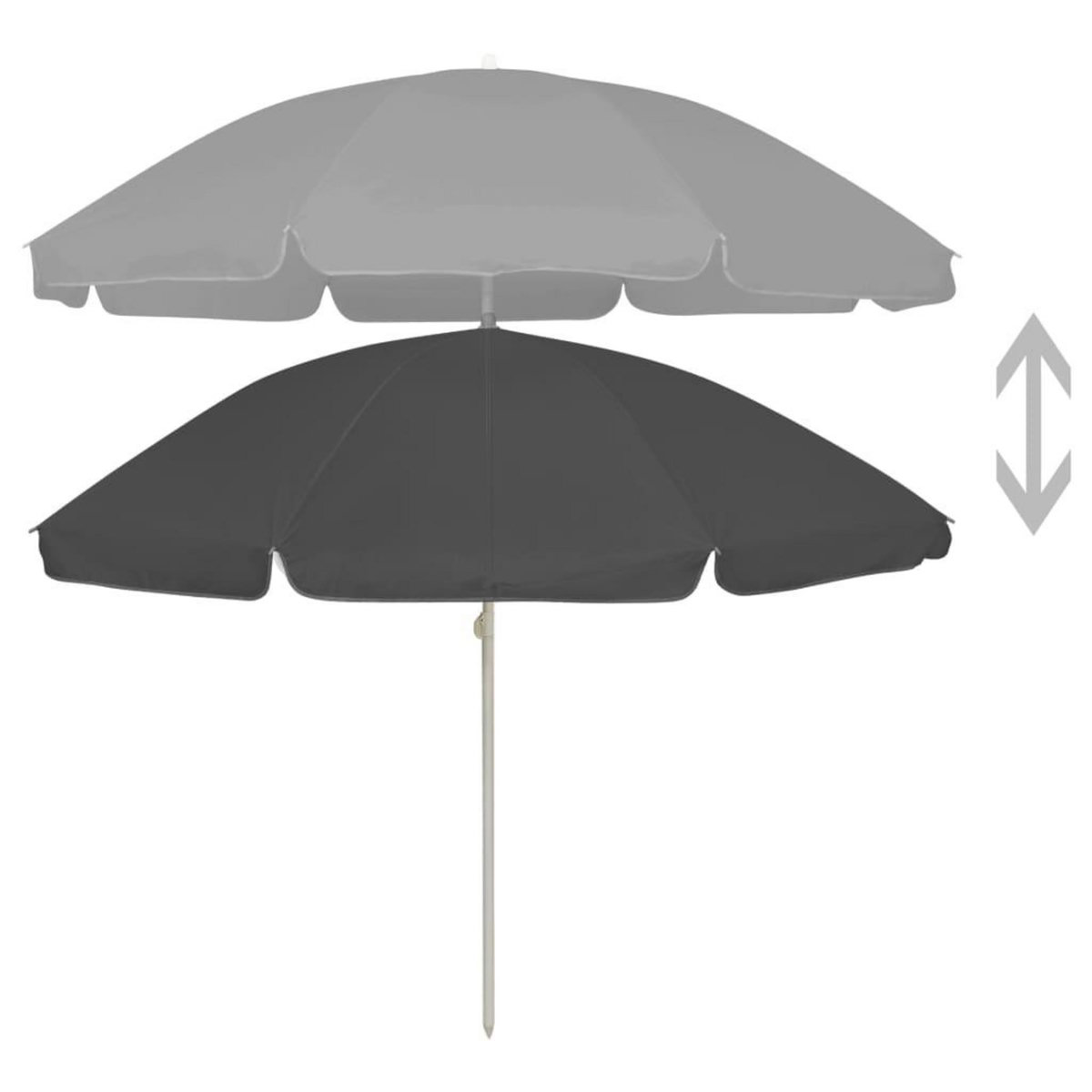 VIDAXL Parasol de plage anthracite 240 cm