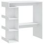 Voir la diapositive 2 : VIDAXL Table de bar avec etagere de rangement Blanc Bois d'ingenierie