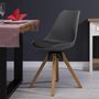Voir la diapositive 2 : IDIMEX Lot de 2 chaises pivotantes BOLIVIA, style scandinave, synthétique et bois