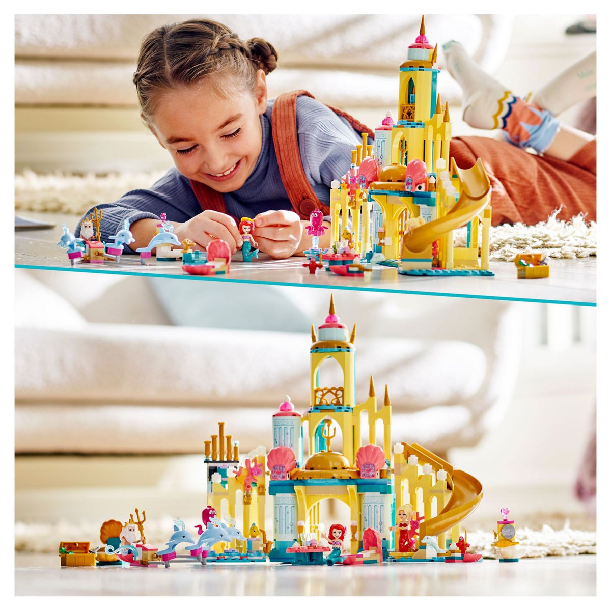 LEGO Disney Princesse 43207 Le Palais Sous-Marin d&rsquo;Ariel, Jouet Château