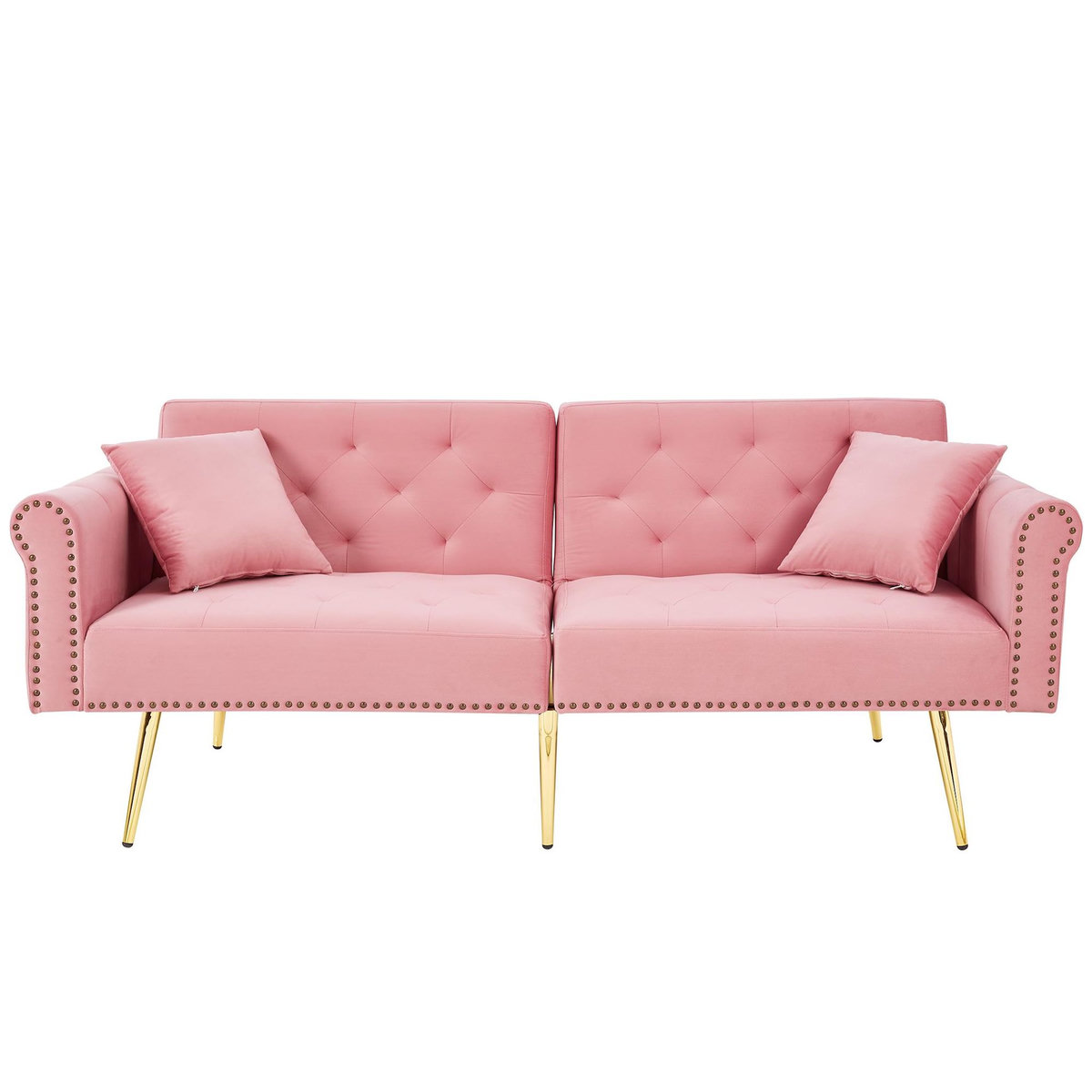 MERAX Canapé droit convertible 2 places velours