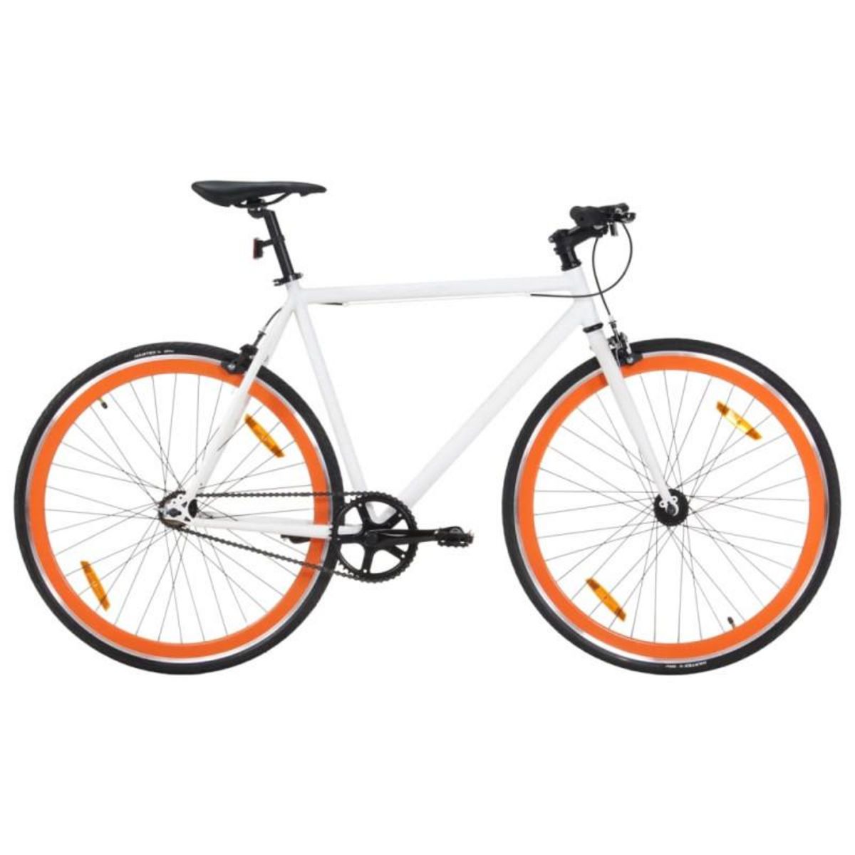 VIDAXL Vélo à pignon fixe blanc et orange 700c 51 cm