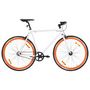 Voir la diapositive 1 : VIDAXL Vélo à pignon fixe blanc et orange 700c 51 cm