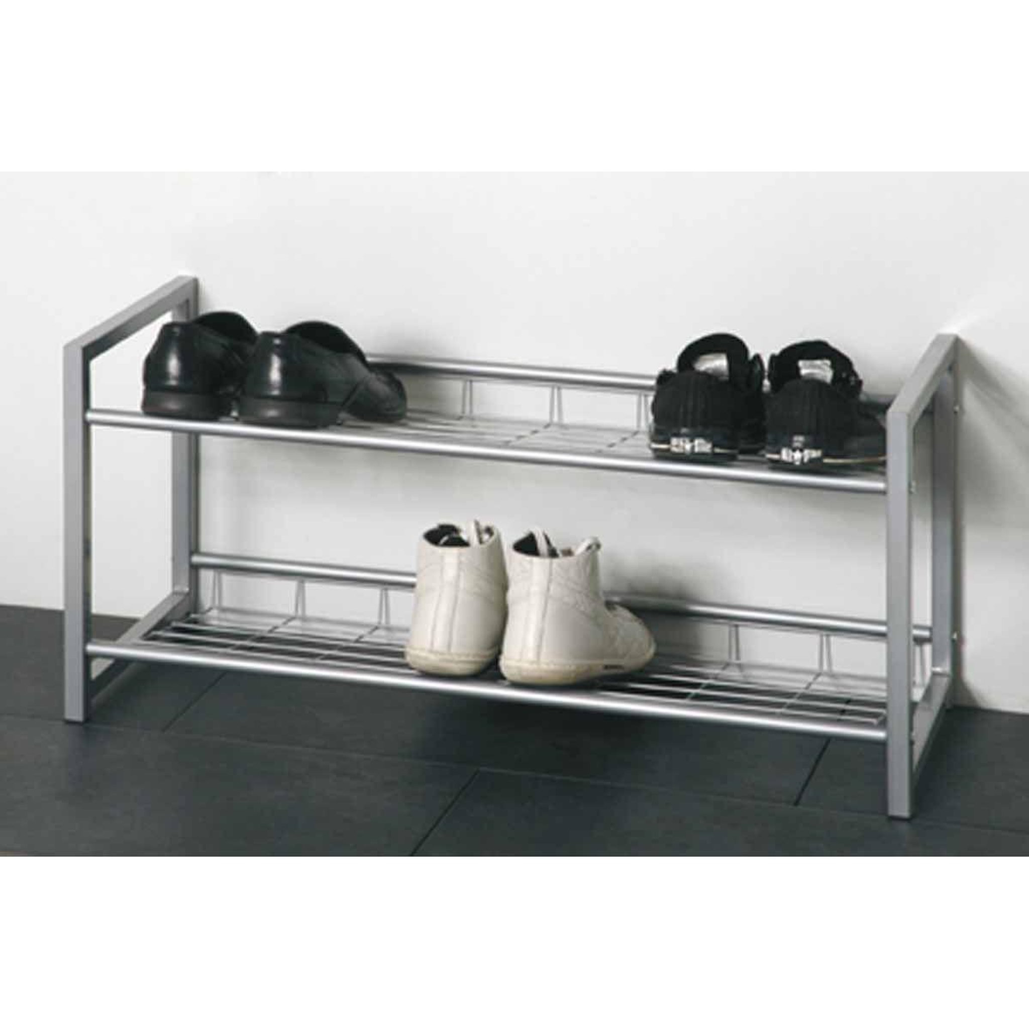 Voir la diapositive 2 : Paris Prix Range-chaussures en acier  plase  80cm argent