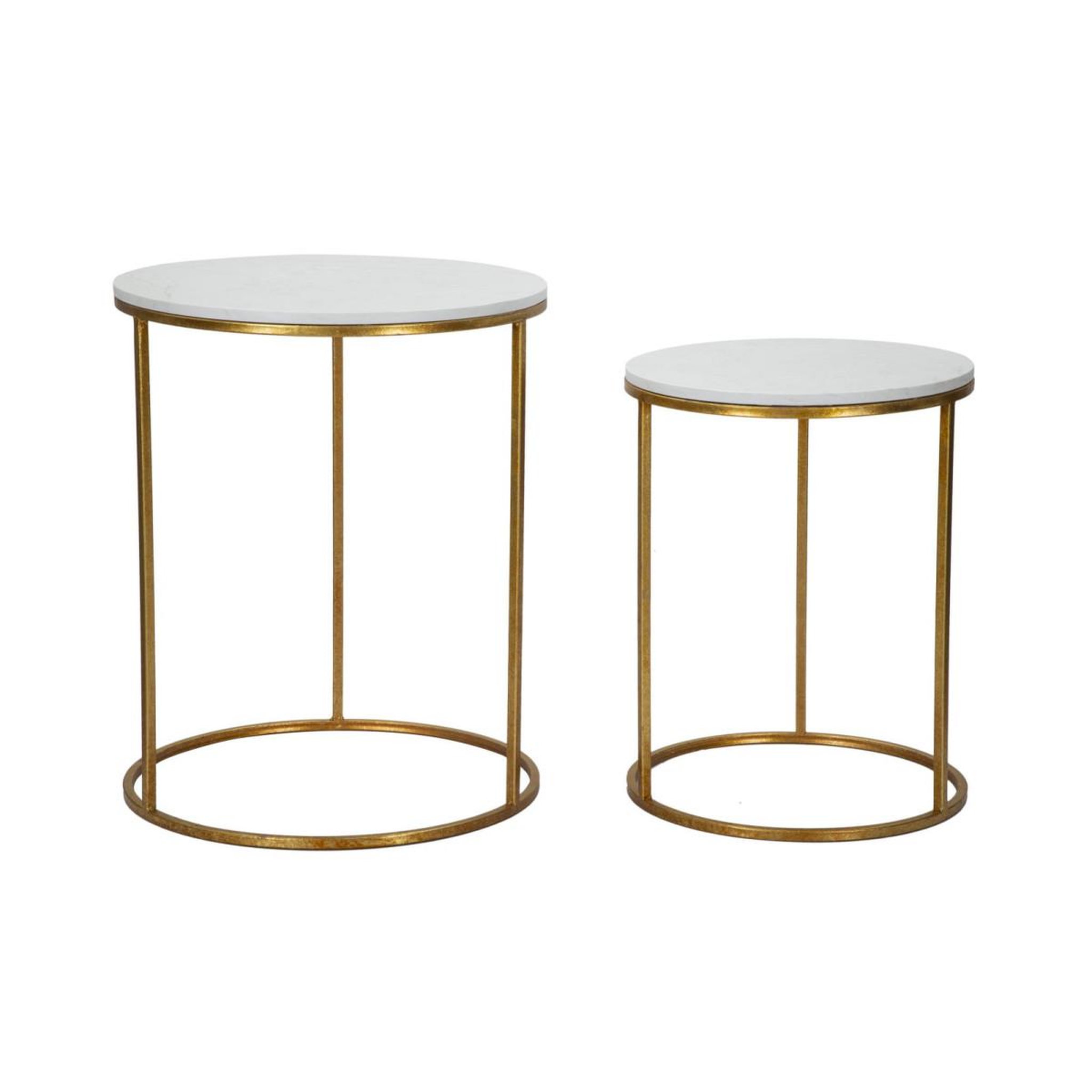 Paris Prix Lot de 2 tables d'appoint gigognes  julia  63cm or