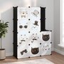 Voir la diapositive 1 : VIDAXL Armoire de rangement pour enfants avec 10 cubes Noir PP