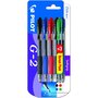 PILOT Lot de 3+3 stylos gel roller rétractables pointe moyenne noir/rouge/vert/bleu G2