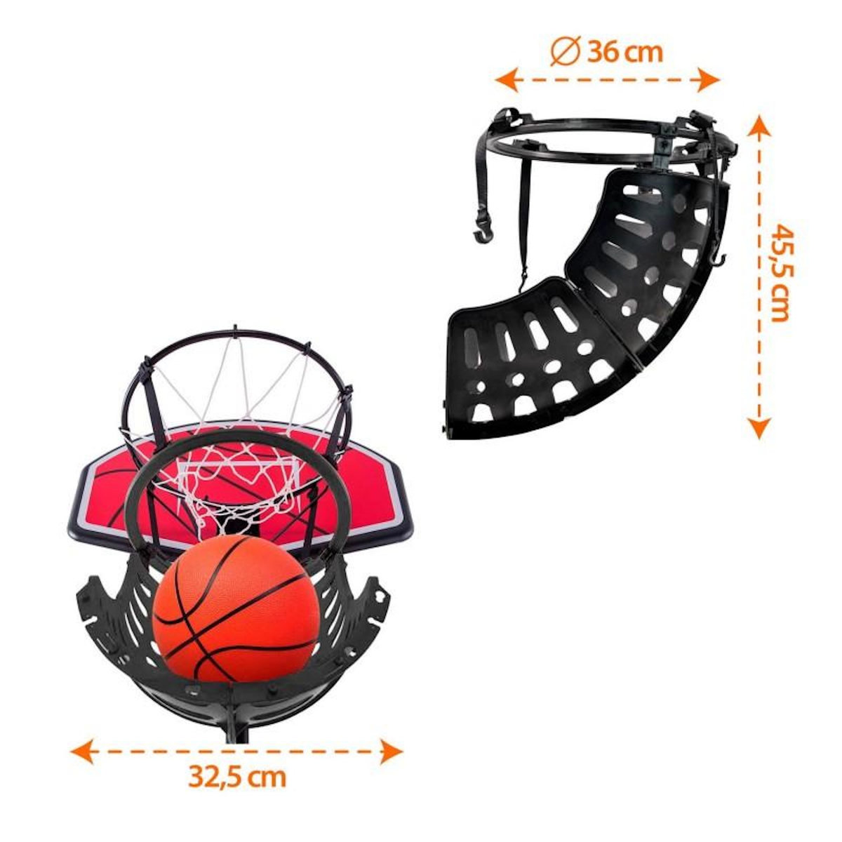 BUMBER Pack de Basket-Ball Retour de ballon et filet phosphorescent