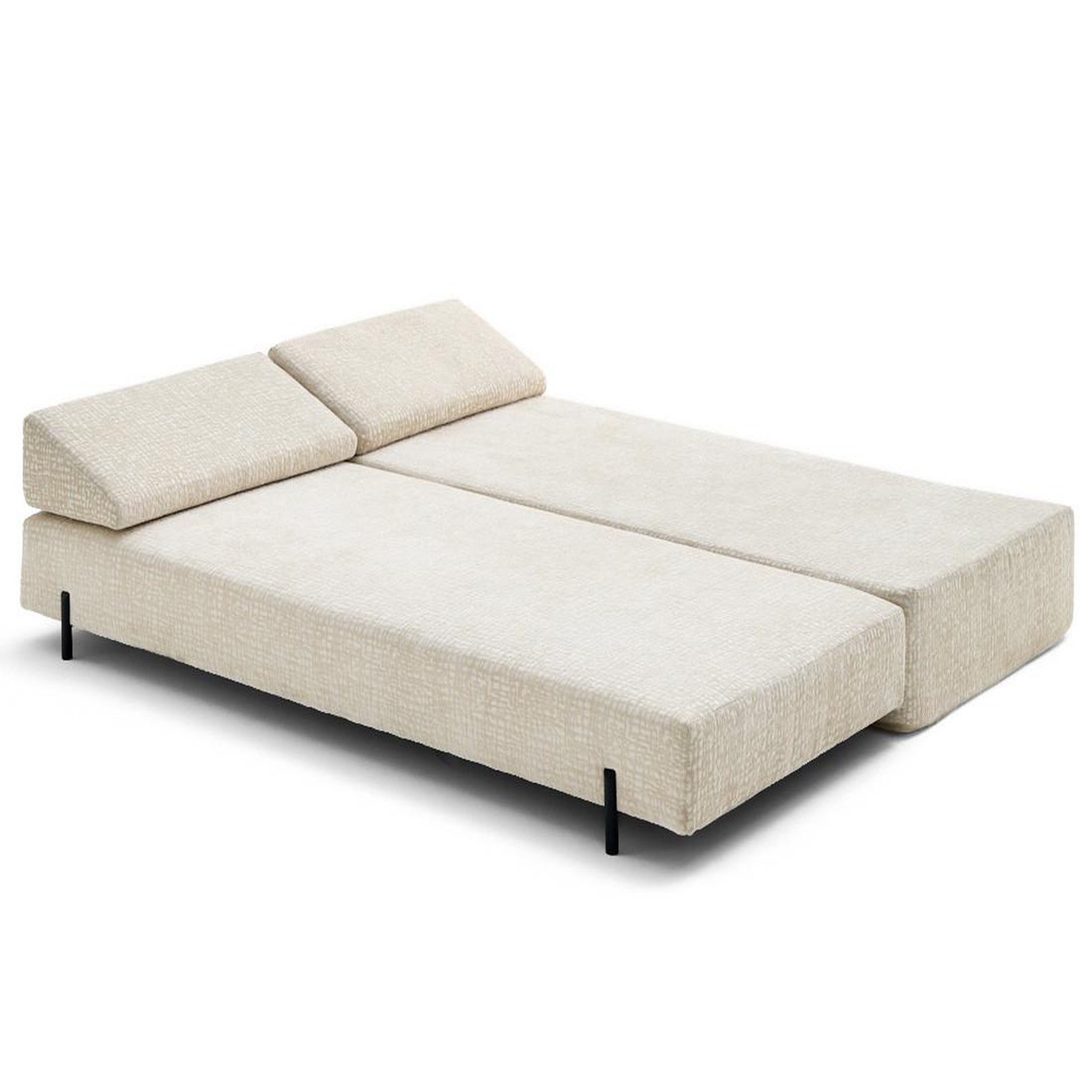 Voir la diapositive 6 : BEST MOBILIER Brescia - banquette 3 places convertible en tissu velours relief