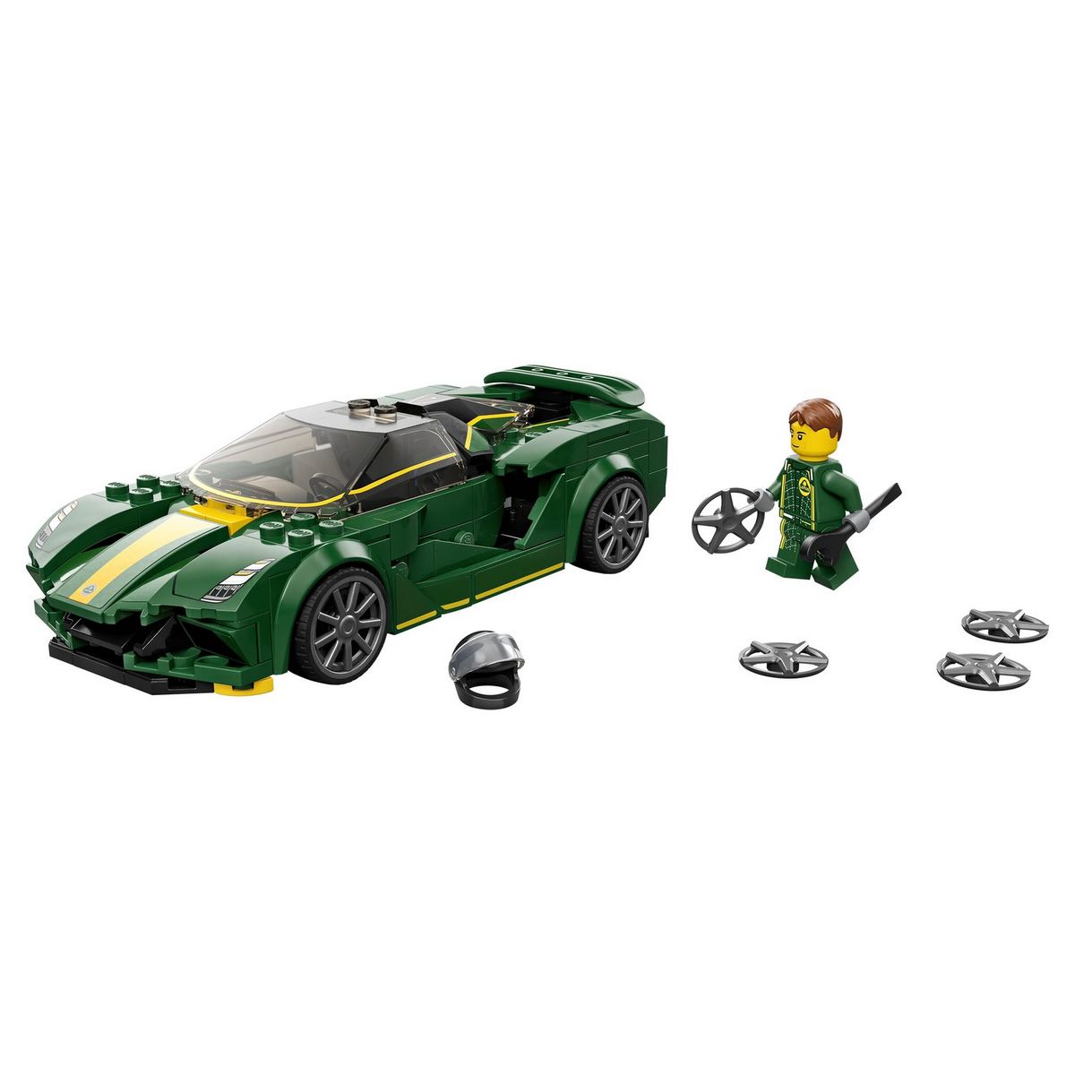 LEGO Speed Champions 76907 Lotus Evija, Voiture de Course, Jouet Réduit Avec Minifigure de Pilote de Course, Jouet Pour Enfants
