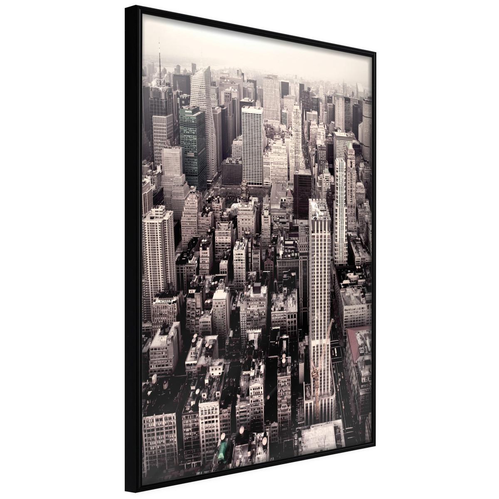 Paris Prix Affiche murale encadrée  new york from a bird's eye view. Coloris disponibles : Jaune, Noir