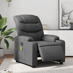 VIDAXL Fauteuil de massage inclinable electrique gris similicuir