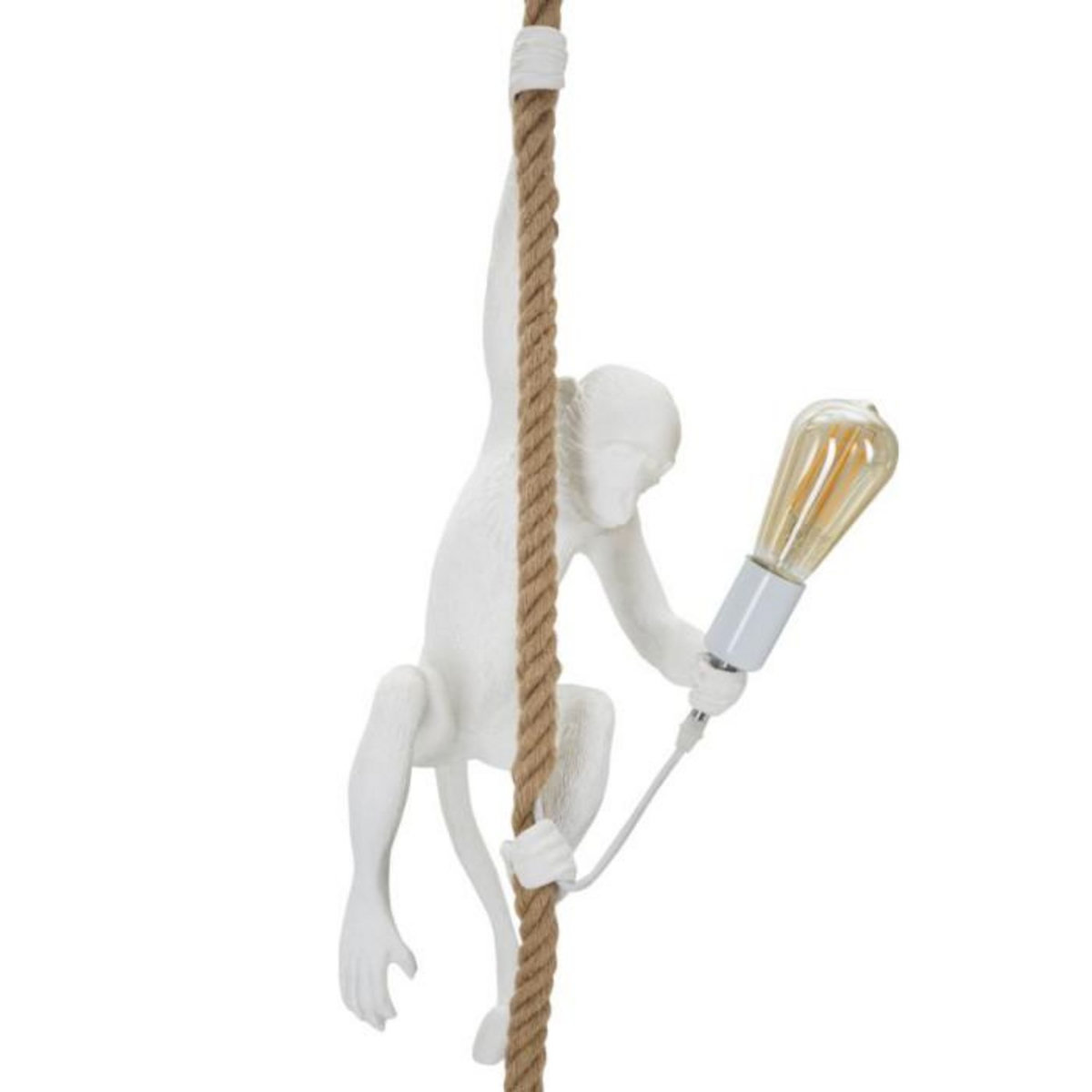Paris Prix Lampe Suspension en Résine  Singe  60cm Blanc