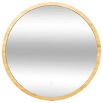 FIVE Miroir Mural Led en Bambou  Tactile  57cm Naturel