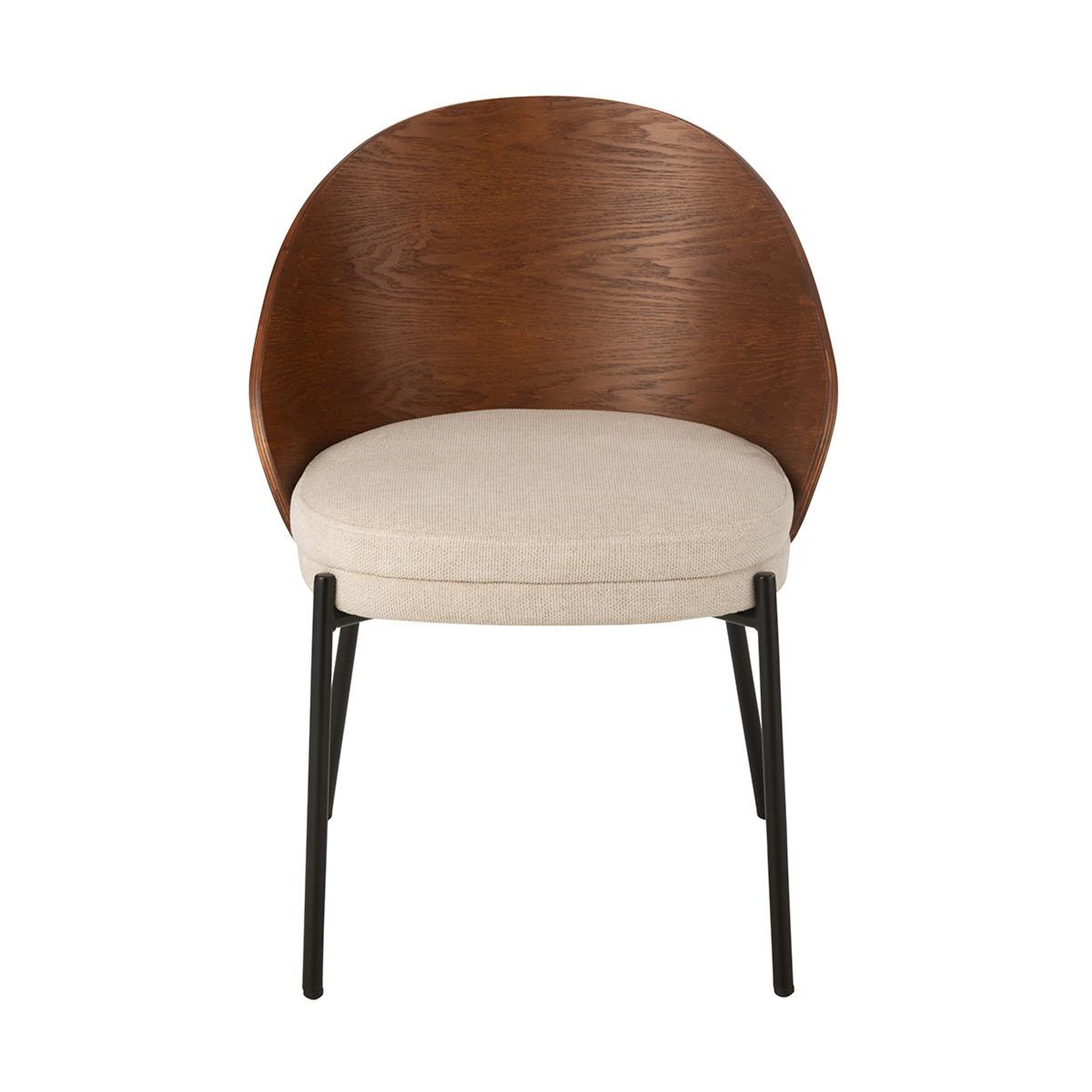 Voir la diapositive 2 : J-LINE Chaise design  lone  74cm marron & beige