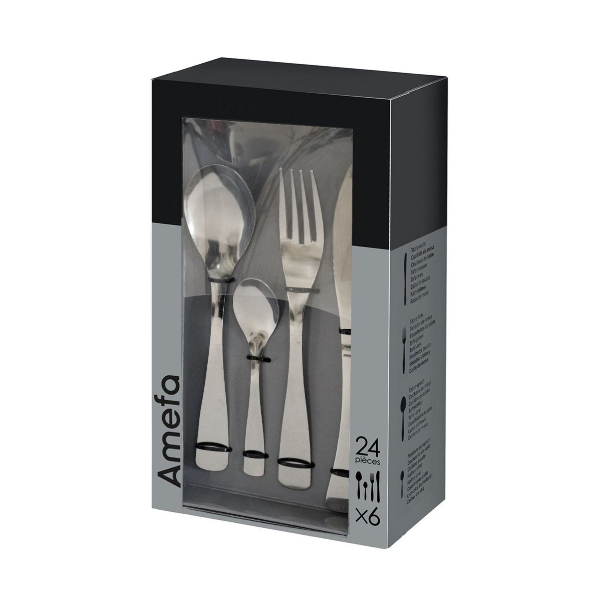 AMEFA Ménagère 24 pièces en inox MENU