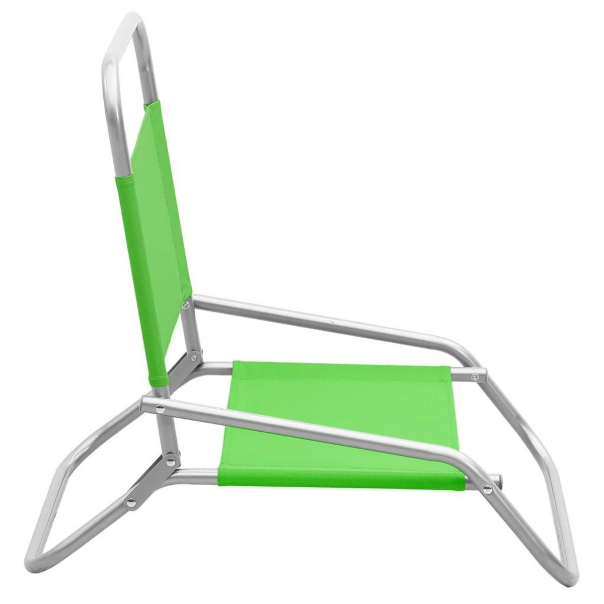 VIDAXL Chaises de plage pliables lot de 2 Vert Tissu