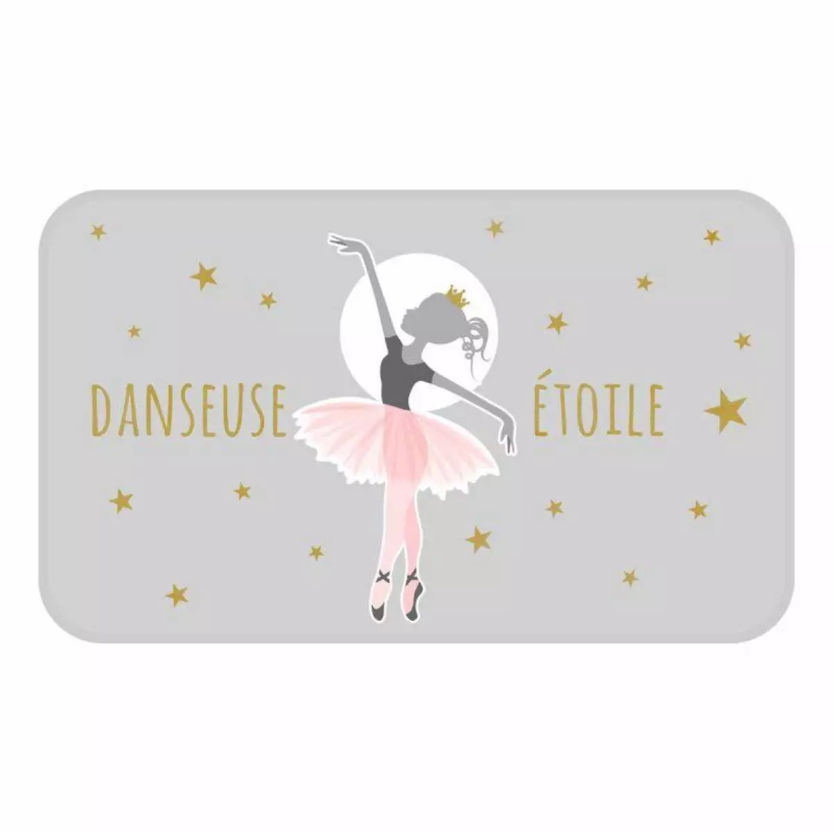 Paris Prix Tapis Enfant Déco  Danseuse Étoile  45x75cm Gris