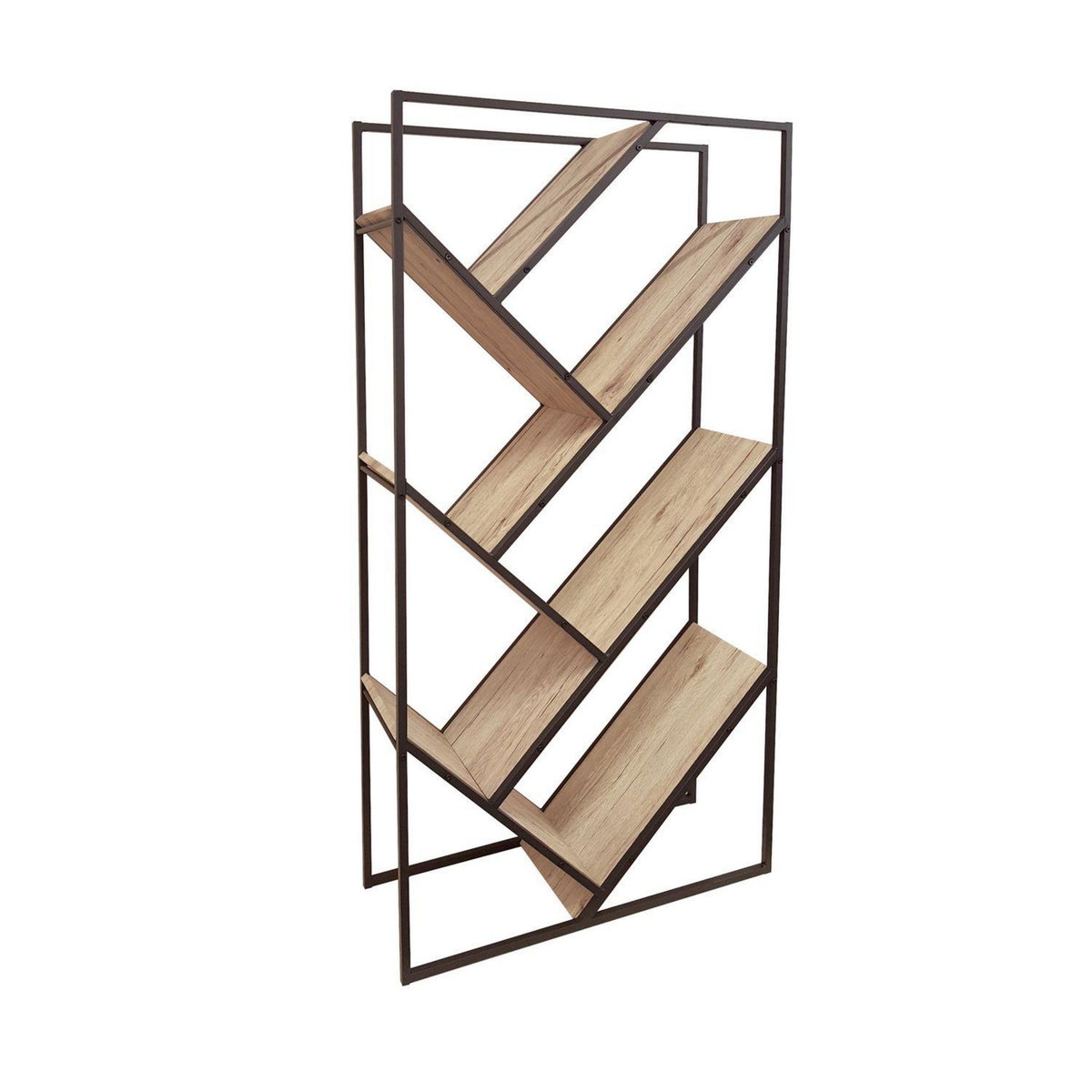 DIVERS Bibliothèque industrielle Dock - L. 80 x H. 160 cm - Marron