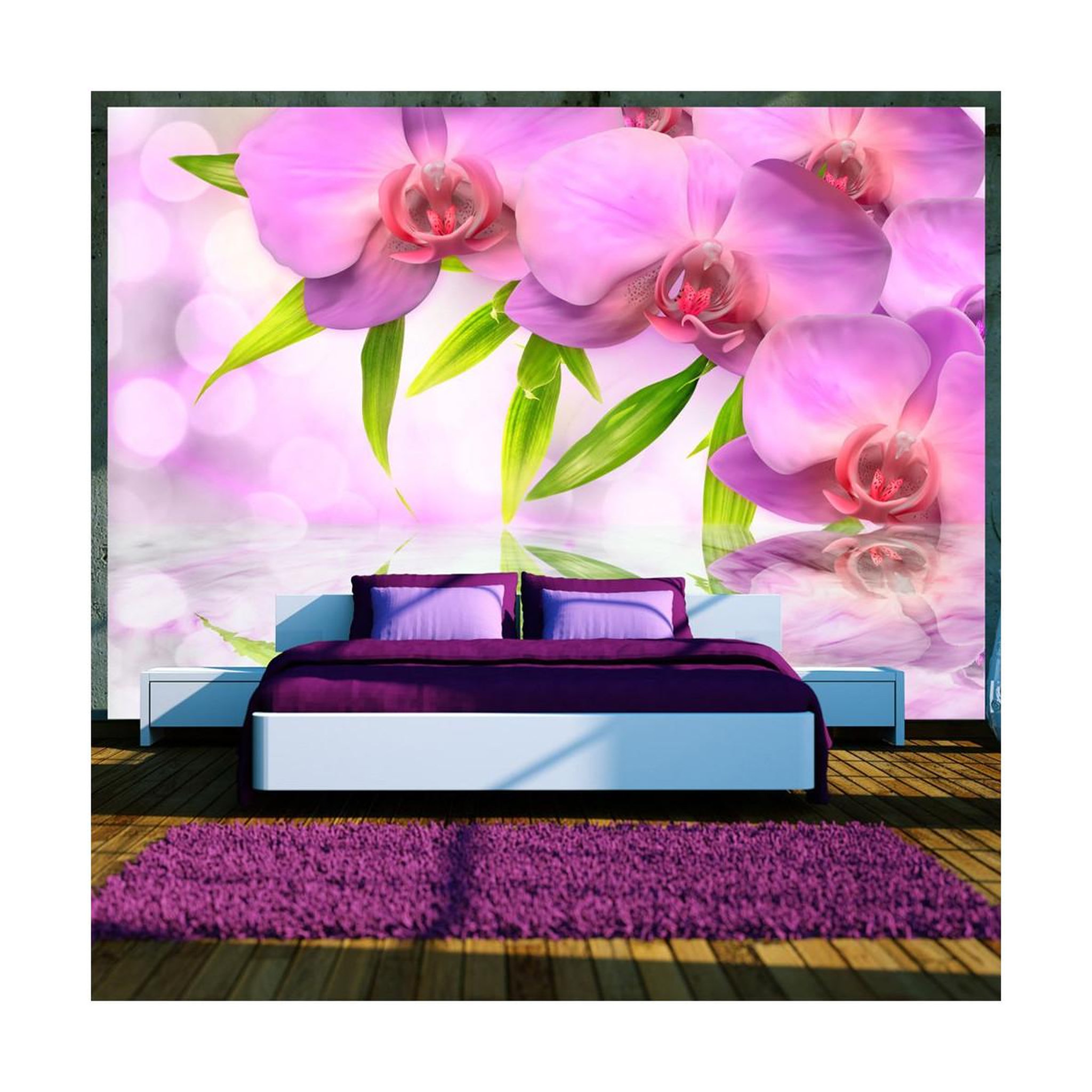 Voir la diapositive 1 : Paris Prix Papier peint  orchids in lilac colour