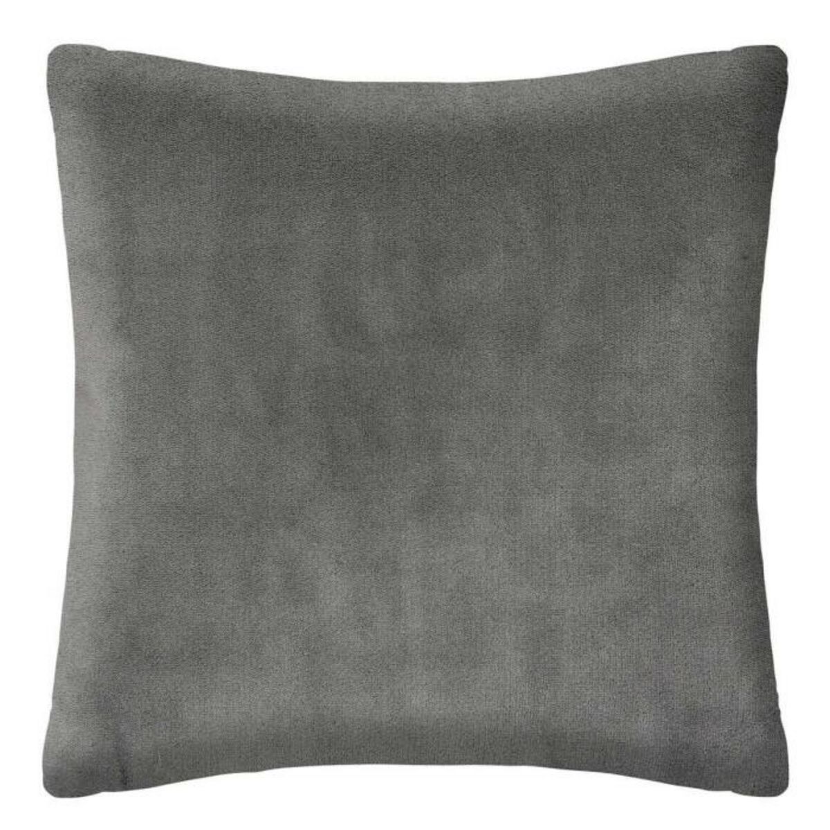 ATMOSPHERA Coussin Imitation Fourrure  Bouclée  45x45cm Gris