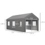 Voir la diapositive 3 : OUTSUNNY Tente garage carport dim. 6L x 2,95l x 2,78H m acier galvanisé PE haute densité 2 portes 6 fenêtres gris