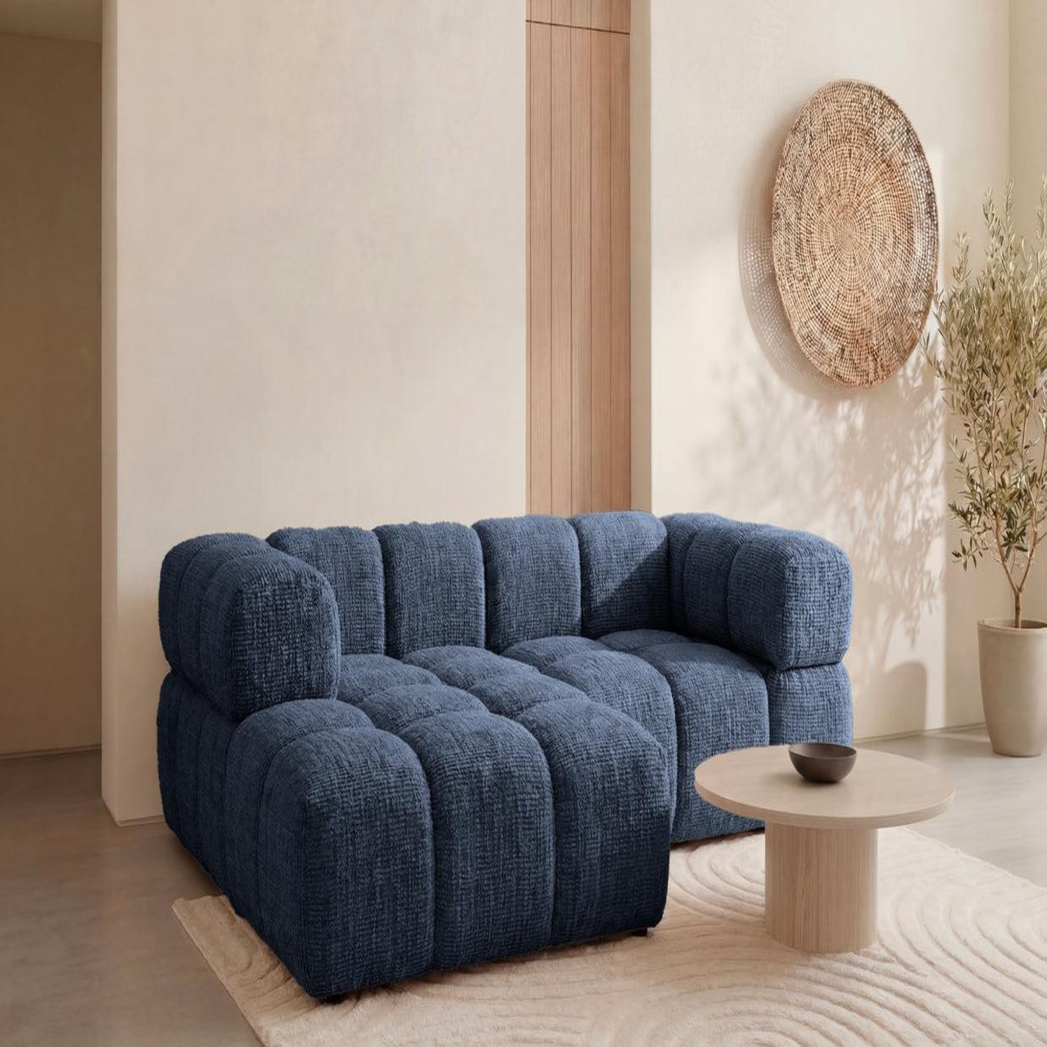 Voir la diapositive 6 : CASANOVA PARIS Gustave - canapé d'angle tissu chenille 4 places