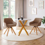 Voir la diapositive 2 : ID MARKET Lot de 2 chaises pivotantes de salle à manger, fauteuils de table JANY en velours côtelé taupe