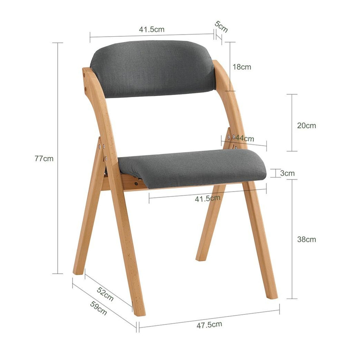 SOBUY SoBuy - Chaise Pliante ergonomique rembourrée - Nordique - FST92