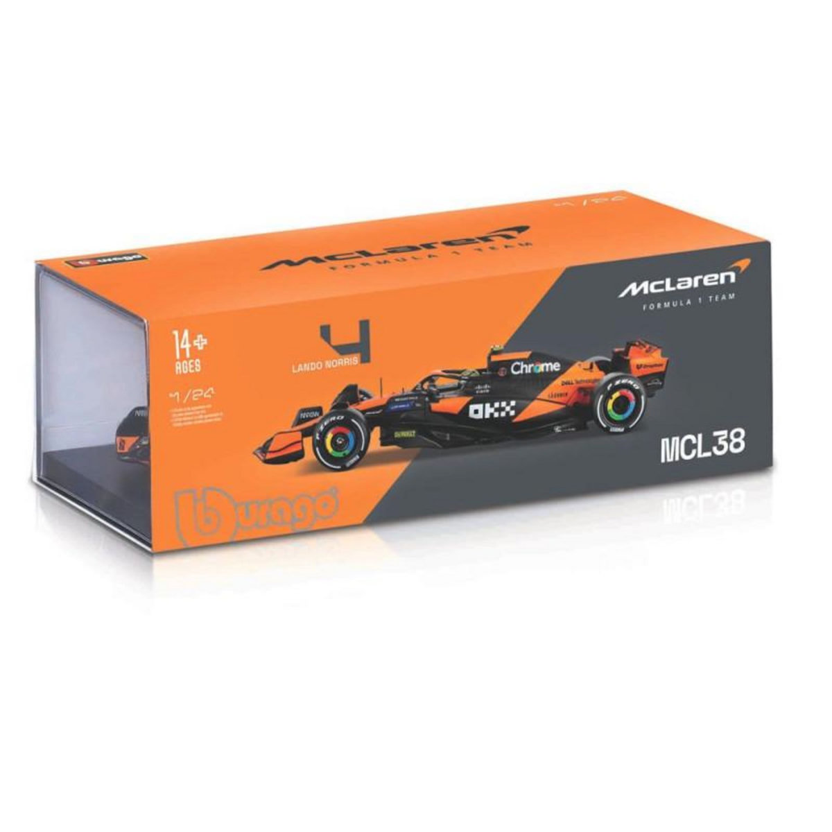 BBurago Véhicule Bburago F1 McLaren MCL38 2024 Norris avec casque