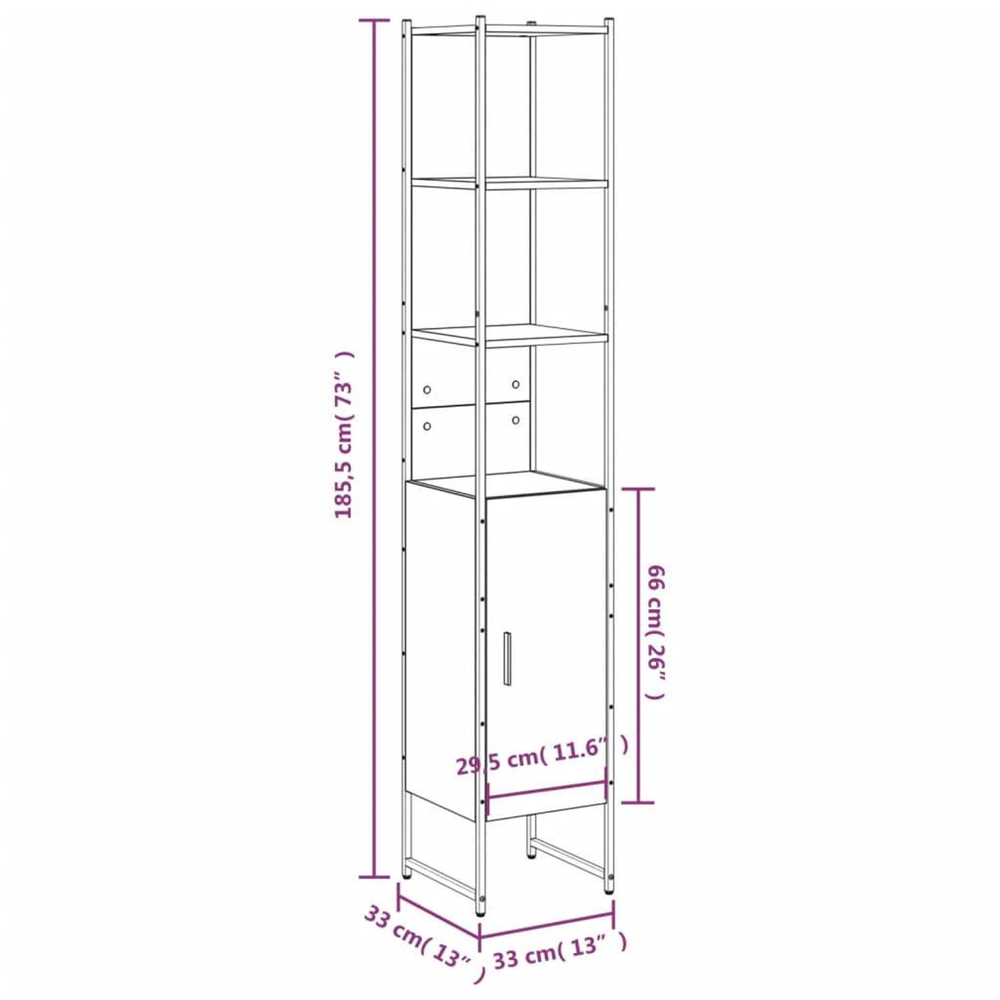 Voir la diapositive 6 : VIDAXL Armoire de salle de bain sonoma gris bois d'ingenierie
