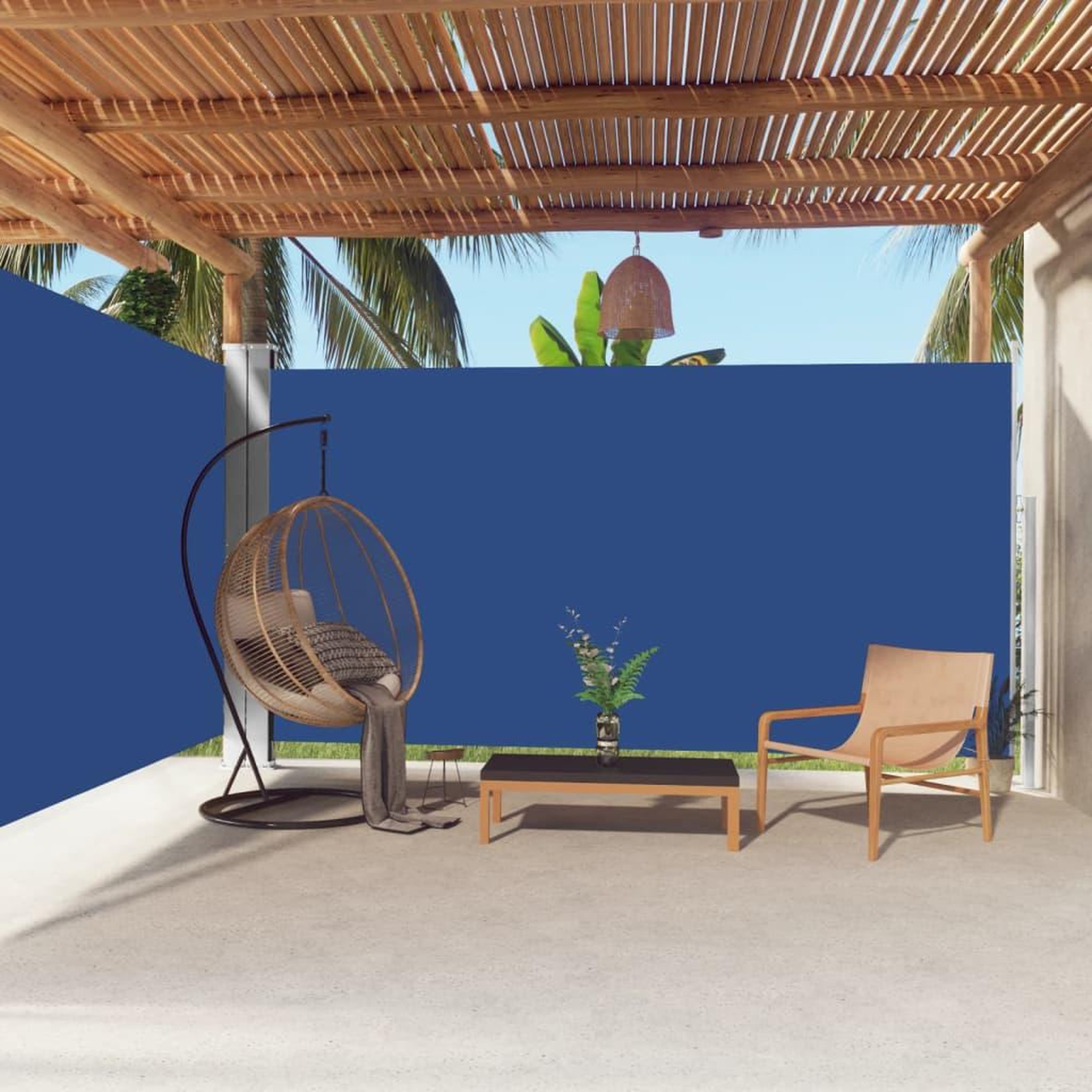 Voir la diapositive 1 : VIDAXL Auvent lateral retractable Bleu 200x600 cm