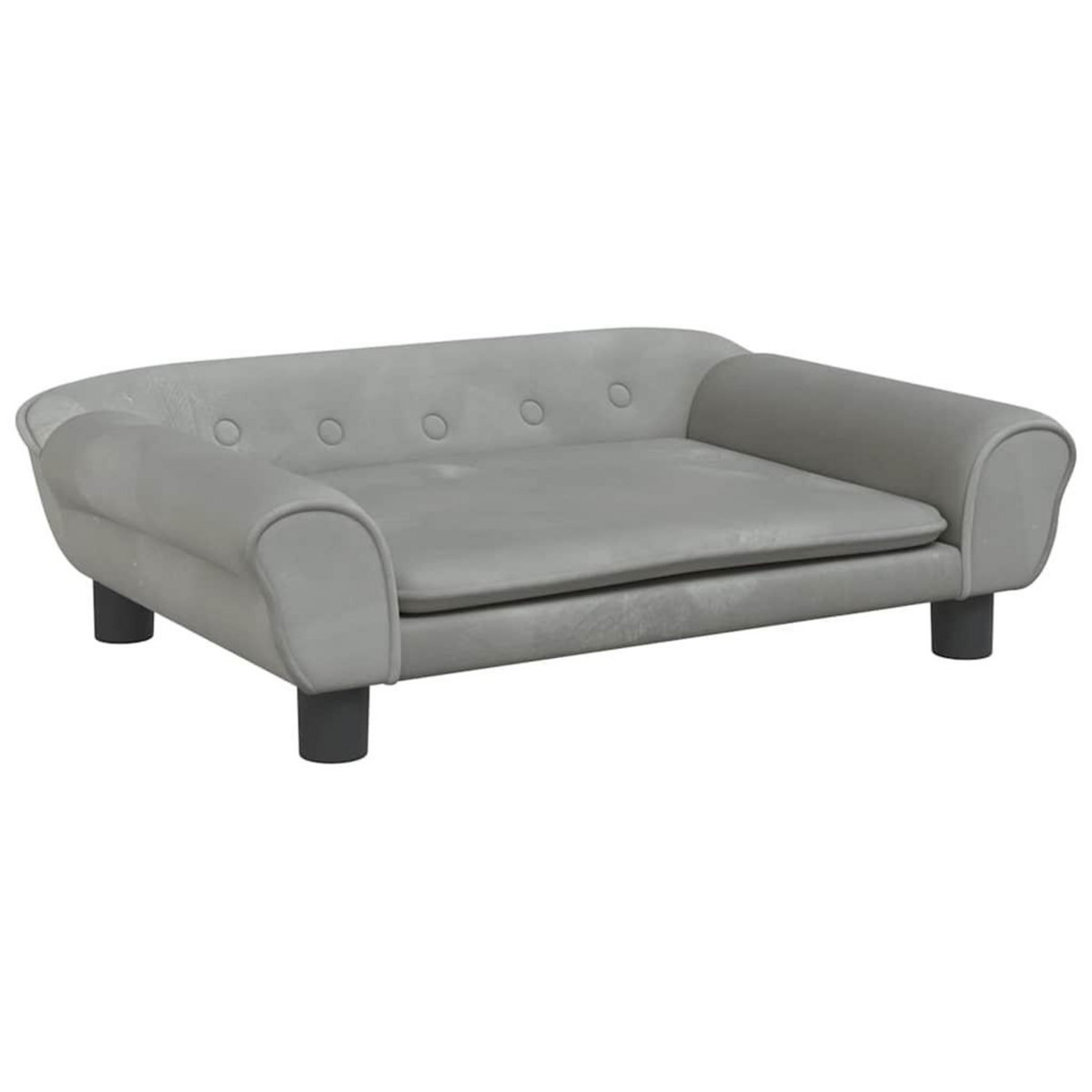 VIDAXL Lit pour chien gris clair 70x48x22 cm velours