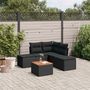 Voir la diapositive 1 : VIDAXL Salon de jardin 6 pcs avec coussins noir resine tressee