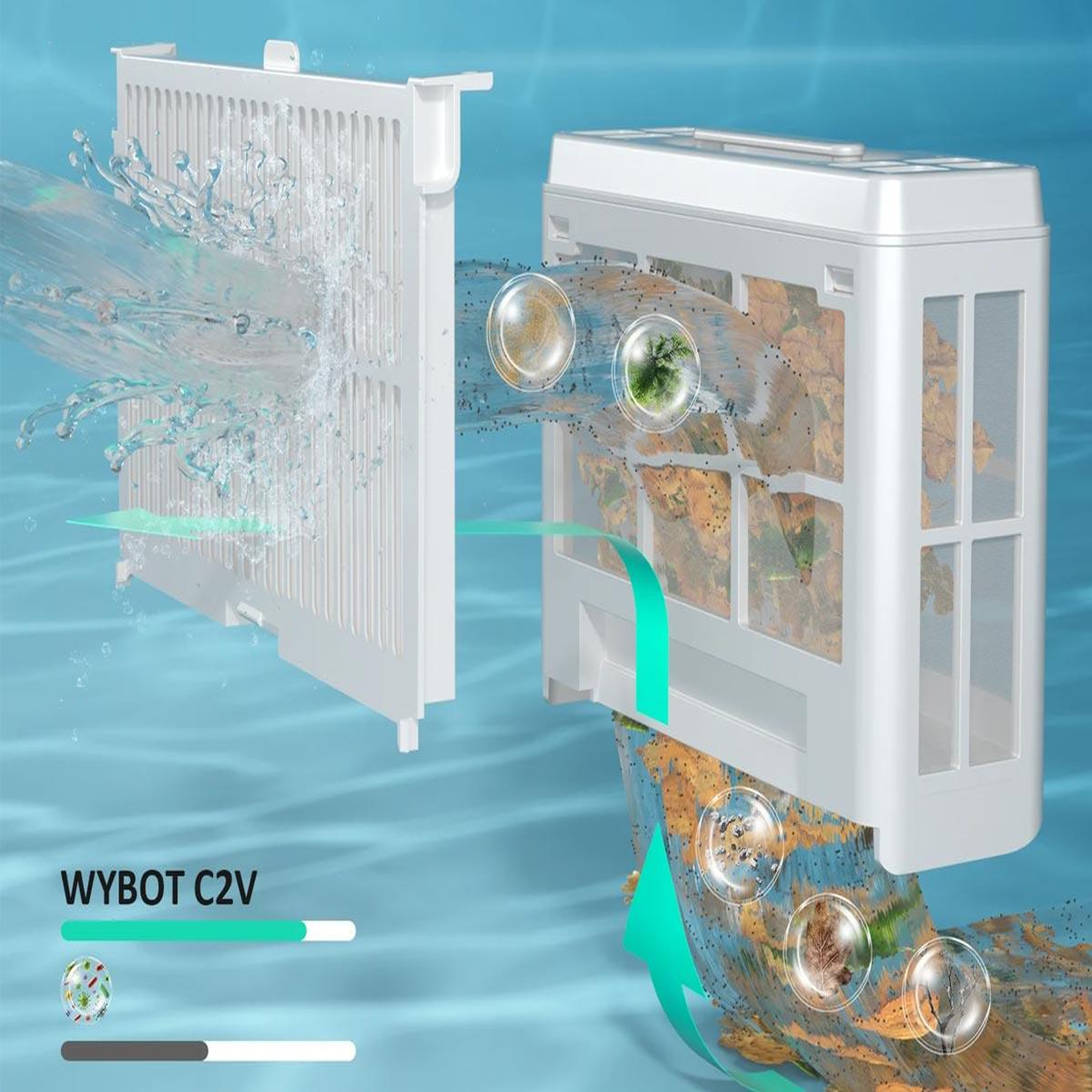 Voir la diapositive 6 : WYBOT Robot de piscine sans fil C2 Vision - Wybot