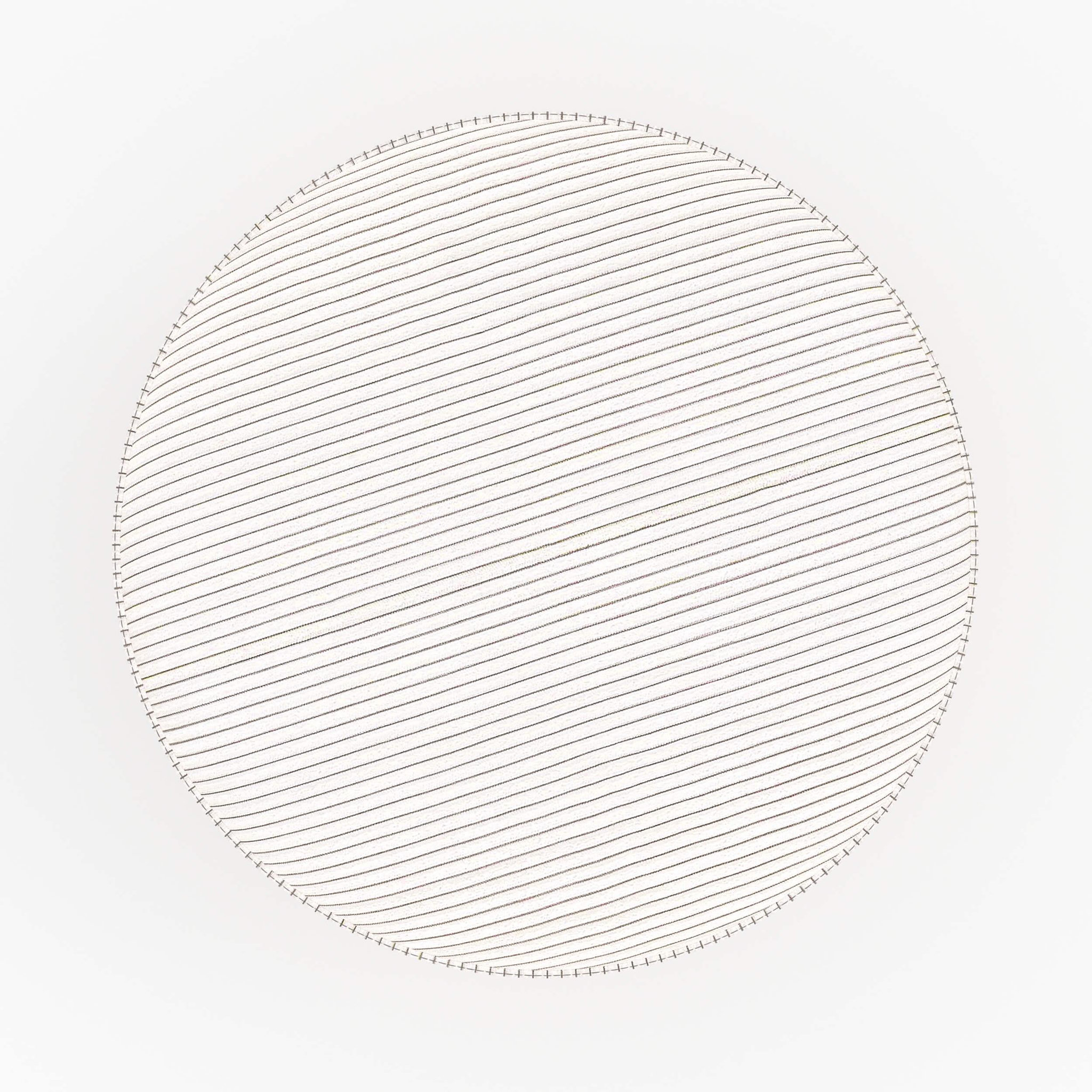 Voir la diapositive 6 : MAISON PAVANE Pouf rond en velours côtelé beige-lily